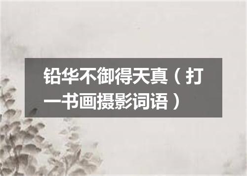 铅华不御得天真（打一书画摄影词语）