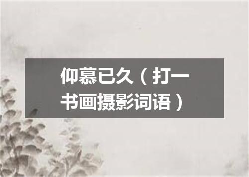 仰慕已久（打一书画摄影词语）