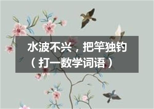 水波不兴，把竿独钓（打一数学词语）