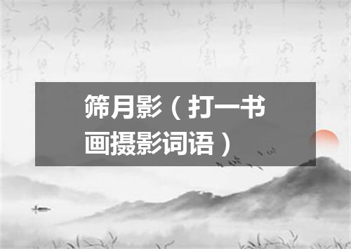 筛月影（打一书画摄影词语）