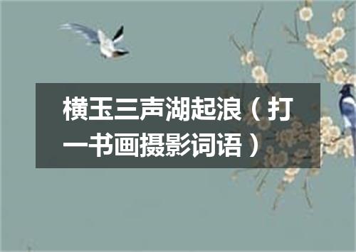 横玉三声湖起浪（打一书画摄影词语）