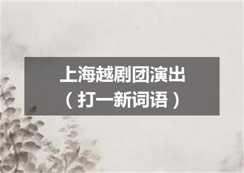 上海越剧团演出（打一新词语）