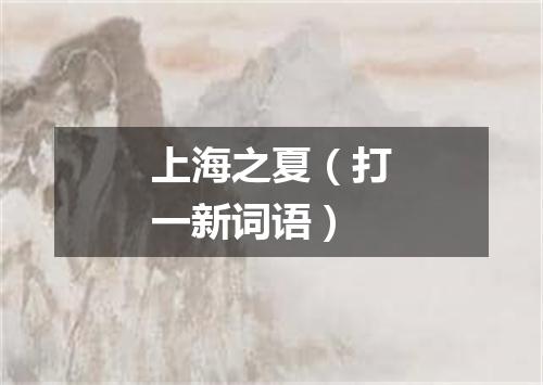 上海之夏（打一新词语）