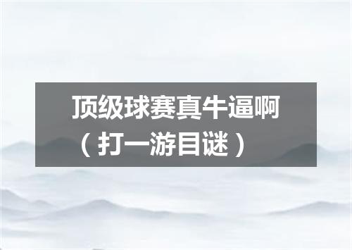 顶级球赛真牛逼啊（打一游目谜）