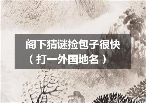 阁下猜谜捡包子很快（打一外国地名）