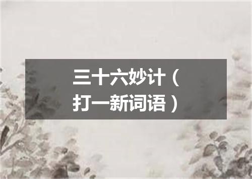 三十六妙计（打一新词语）