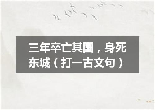 三年卒亡其国，身死东城（打一古文句）