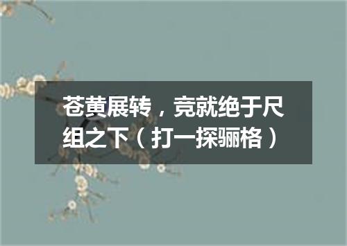 苍黄展转，竞就绝于尺组之下（打一探骊格）