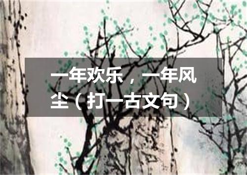 一年欢乐，一年风尘（打一古文句）