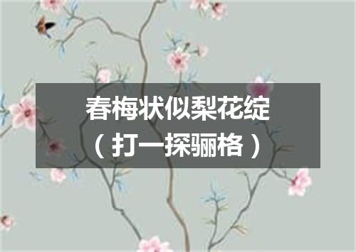 春梅状似梨花绽（打一探骊格）