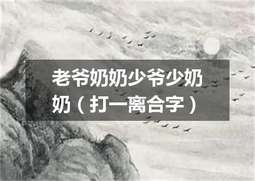 老爷奶奶少爷少奶奶（打一离合字）