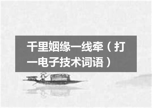 千里姻缘一线牵（打一电子技术词语）