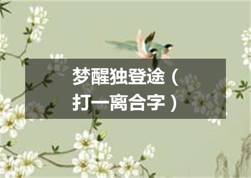 梦醒独登途（打一离合字）