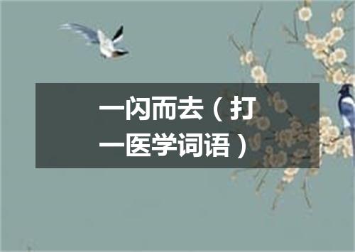 一闪而去（打一医学词语）