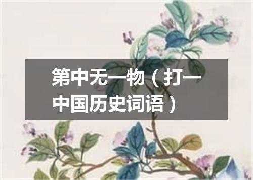 第中无一物（打一中国历史词语）