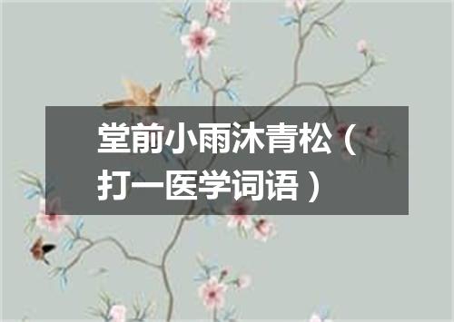 堂前小雨沐青松（打一医学词语）