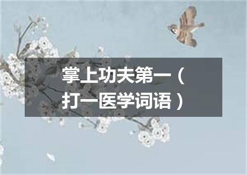 掌上功夫第一（打一医学词语）