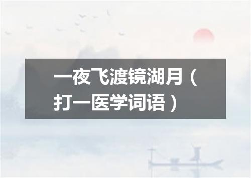 一夜飞渡镜湖月（打一医学词语）