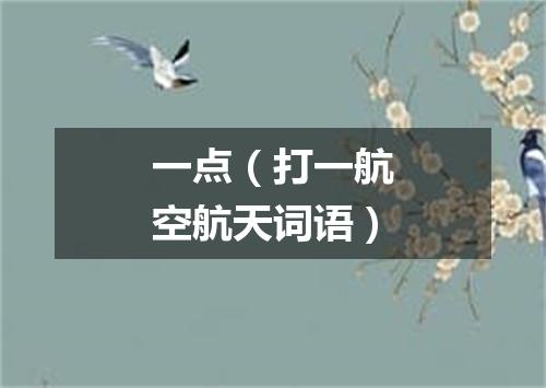 一点（打一航空航天词语）