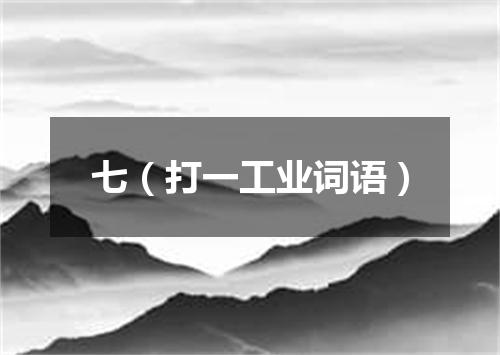 七（打一工业词语）