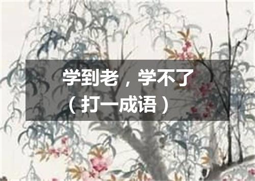 学到老，学不了（打一成语）