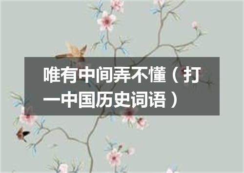 唯有中间弄不懂（打一中国历史词语）