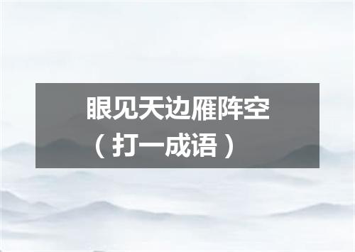 眼见天边雁阵空（打一成语）