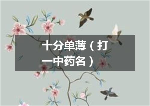 十分单薄（打一中药名）
