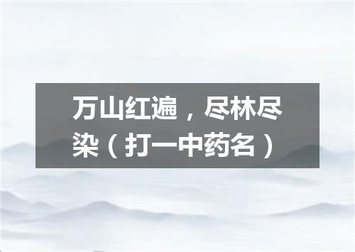 万山红遍，尽林尽染（打一中药名）