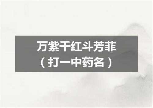 万紫千红斗芳菲（打一中药名）