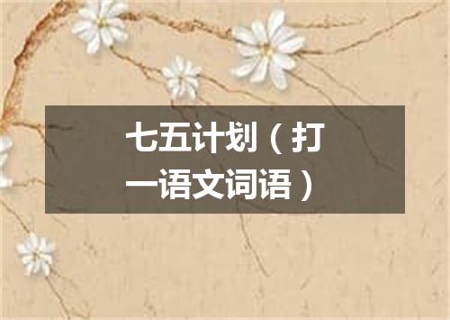 七五计划（打一语文词语）