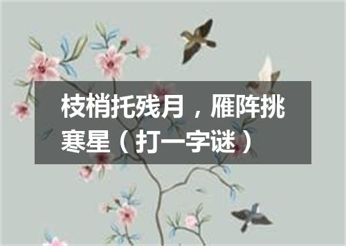 枝梢托残月，雁阵挑寒星（打一字谜）
