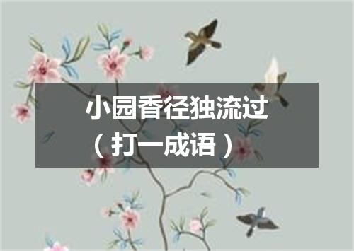小园香径独流过（打一成语）