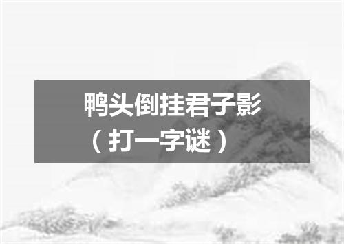 鸭头倒挂君子影（打一字谜）