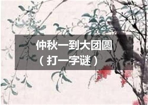 仲秋一到大团圆（打一字谜）