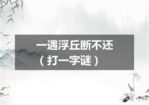 一遇浮丘断不还（打一字谜）