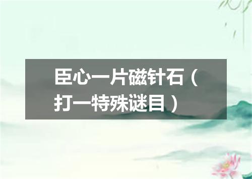 臣心一片磁针石（打一特殊谜目）