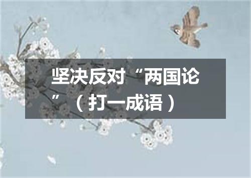坚决反对“两国论”（打一成语）
