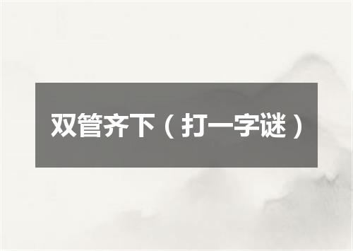 双管齐下（打一字谜）