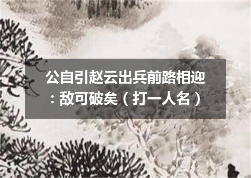 公自引赵云出兵前路相迎：敌可破矣（打一人名）