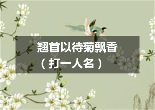 翘首以待菊飘香（打一人名）