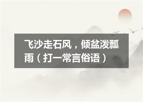 飞沙走石风，倾盆泼瓢雨（打一常言俗语）