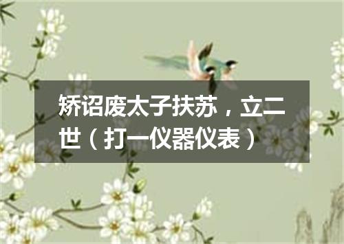 矫诏废太子扶苏，立二世（打一仪器仪表）