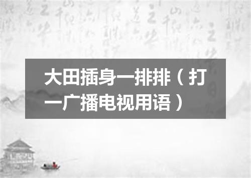 大田插身一排排（打一广播电视用语）