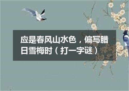 应是春风山水色，偏写腊日雪梅时（打一字谜）