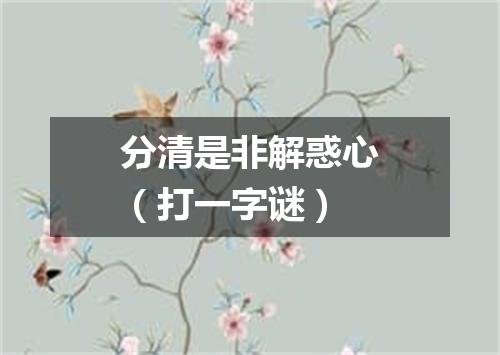 分清是非解惑心（打一字谜）