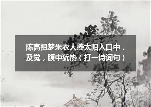 陈高祖梦朱衣人捧太阳入口中，及觉，腹中犹热（打一诗词句）