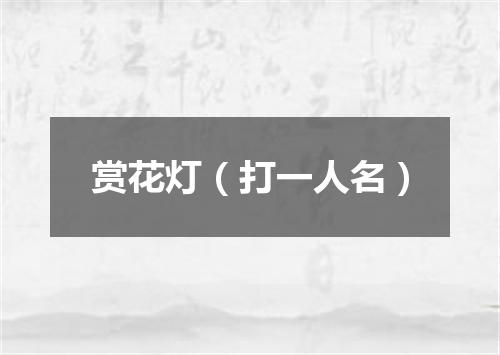 赏花灯（打一人名）