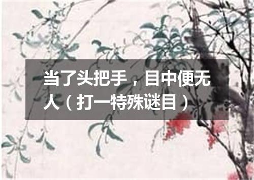 当了头把手，目中便无人（打一特殊谜目）