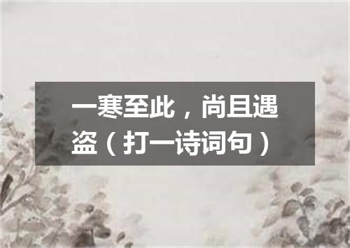 一寒至此，尚且遇盗（打一诗词句）
